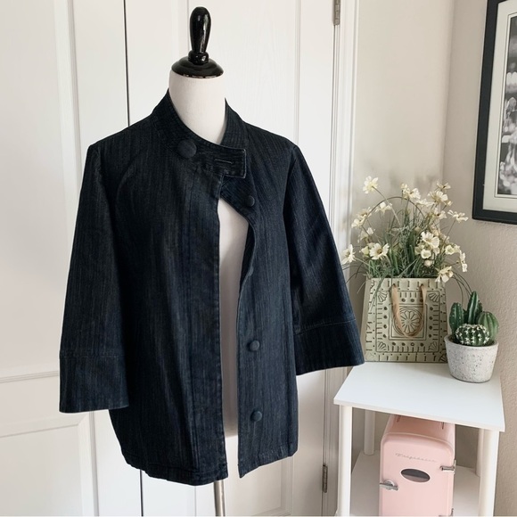 Talbots Stretch Button Up Denim Jacket - Picture 1 of 14